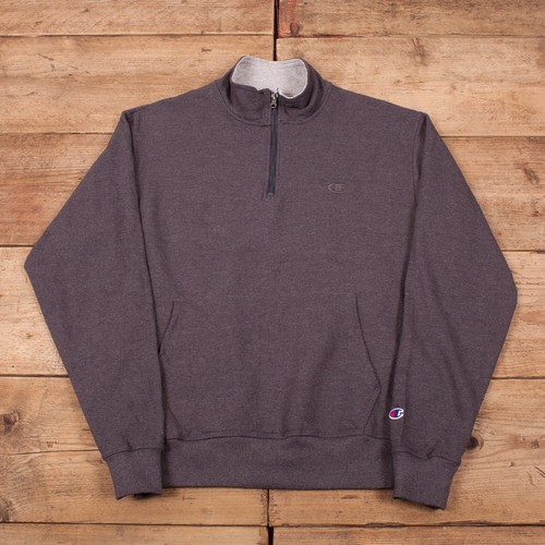 Mens Vintage Champion Grey Quarter Zip 