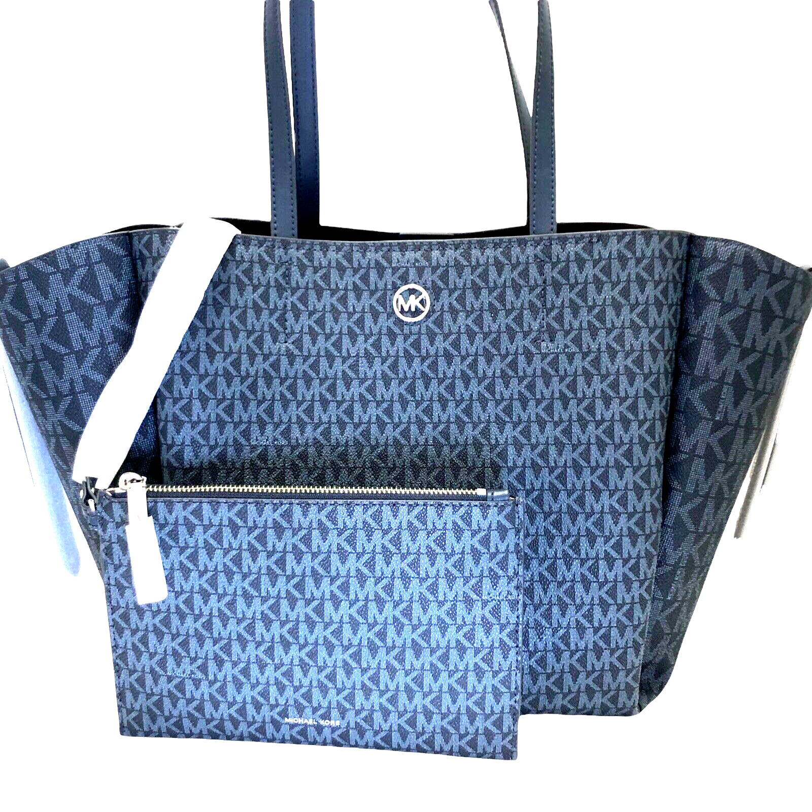 Michael Kors Freya groBe offene Signature Tragetasche Tasche ADMIRAL HELLBLAU ma