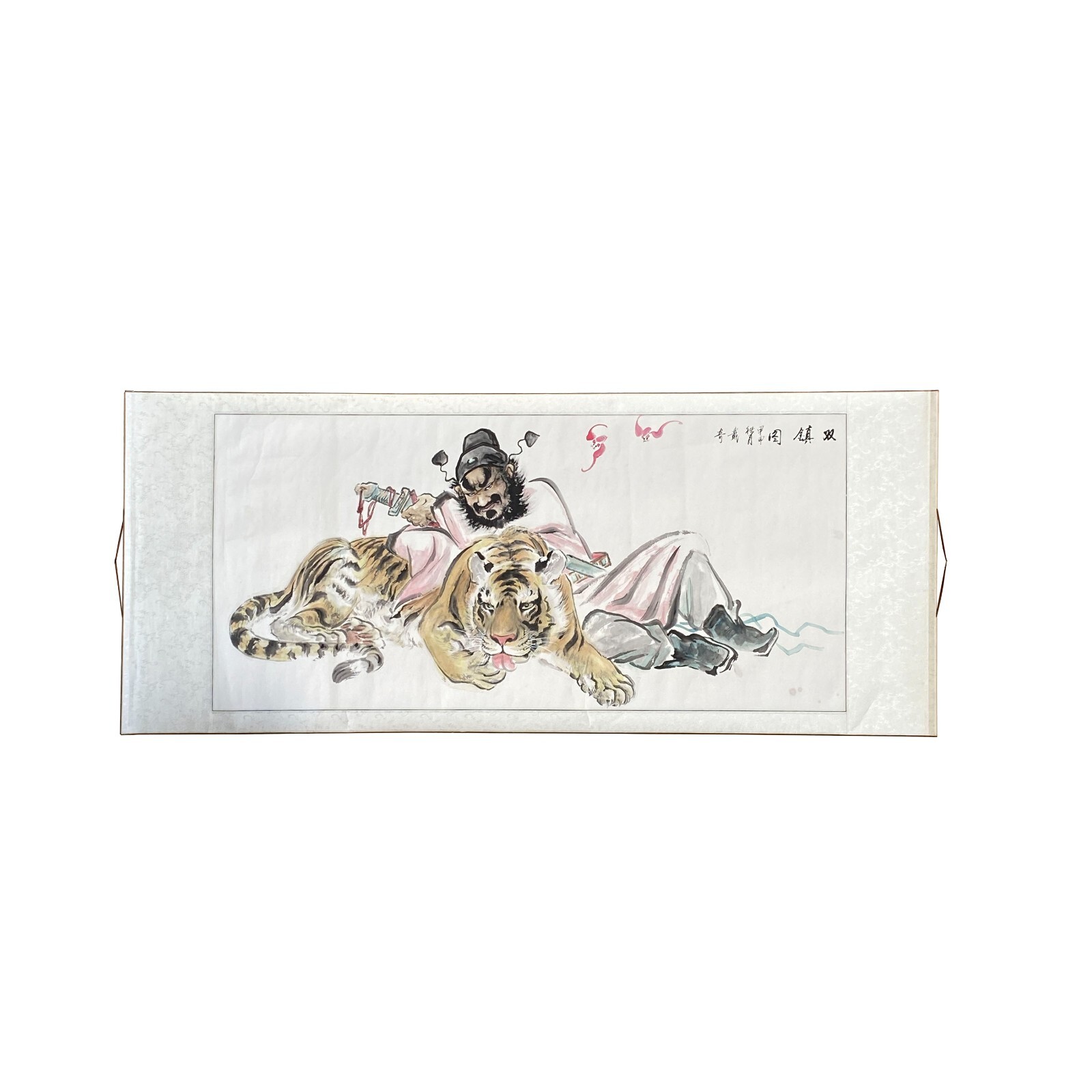 Chinese Color Ink Horizontal Tiger Fengshui Scroll Painting Wall Art ws2239S Chinese Color Ink Horizontal Tiger Fengshui Scroll Painting Wall Art ws2239S