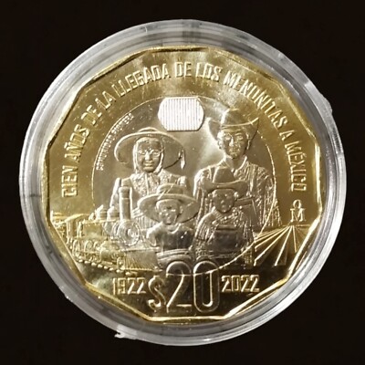 $20 Pesos 100 años de la llegada de los Menonitas a Mexico en condicion BU