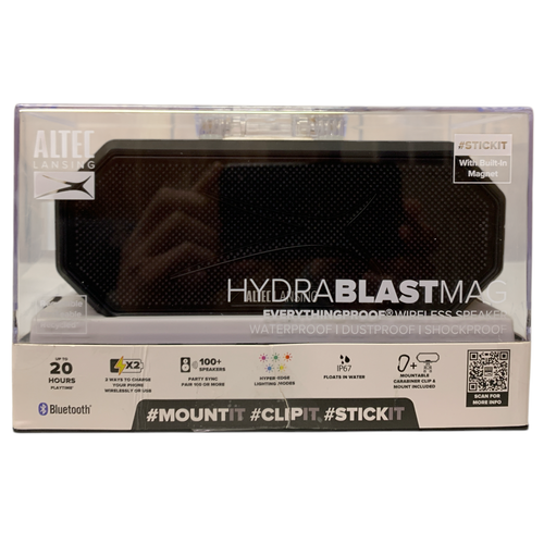 Altec Lansing HydraBlast Mag EverythingProof Bluetooth Portable Speaker, Black