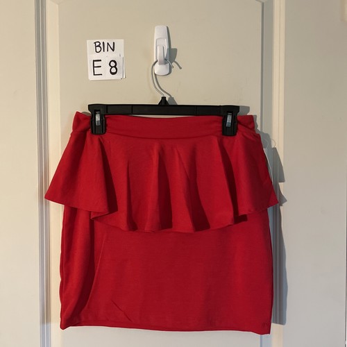 SOF Red Peplum Mini Skirt women's size L | eBay