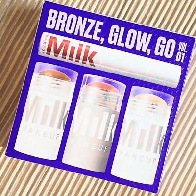 MILK MAKEUP BRONZE GLOW GO HIGHLIGHTER LIT BRONZER BAKED BLUSH WERK mascara Set
