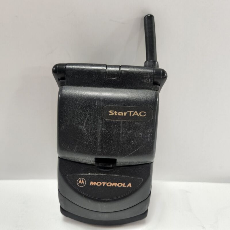 Vintage MOTOROLA StarTAC CELLULARONE Retro Flip Phone Black As Is 