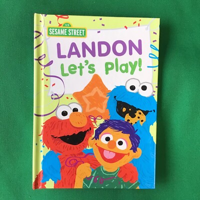 LANDON Personalized Name HC Book 123 Sesame Street Lets Play Put Me In The Story