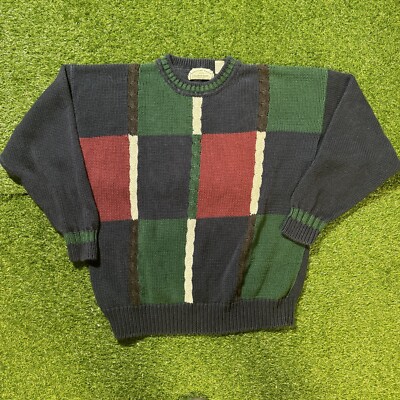 Vintage American Eagle Knit Sweater Mens XL Blokecore Preppy Y2K