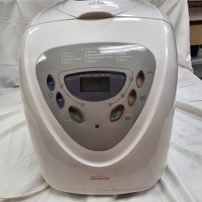 Sunbeam Programmable Bread Maker Machine White Model 5891 tested Works BL