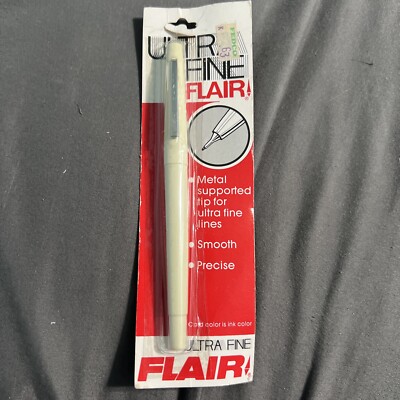 Vintage FLAIR Paper Mate Ultra Fine Plastic Point, Metal Collar RED