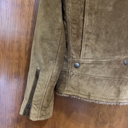 Pre-owned Saint Laurent Suede Shearling Jacket In Small And Medium In Brown
