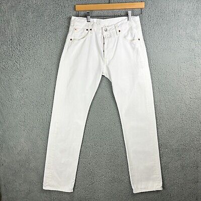 Levis 501 Original Jeans Womens 29x30 White Signature Button Fly Straight Leg