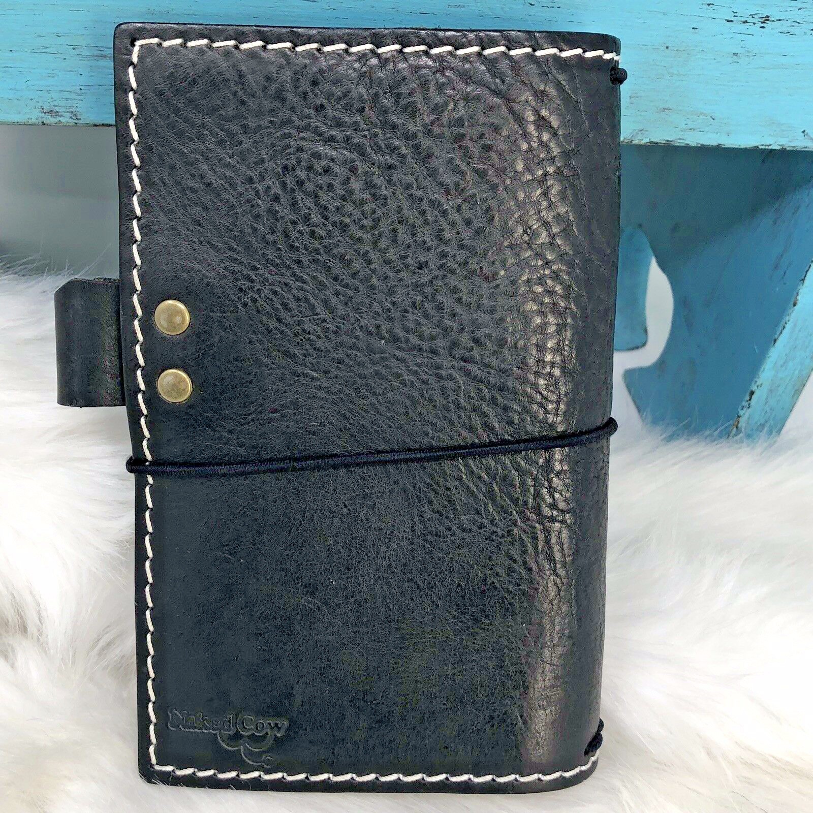 Journals By Joey Handmade Notebook CoverBlack Pebbled Leather Planner Naked Cow