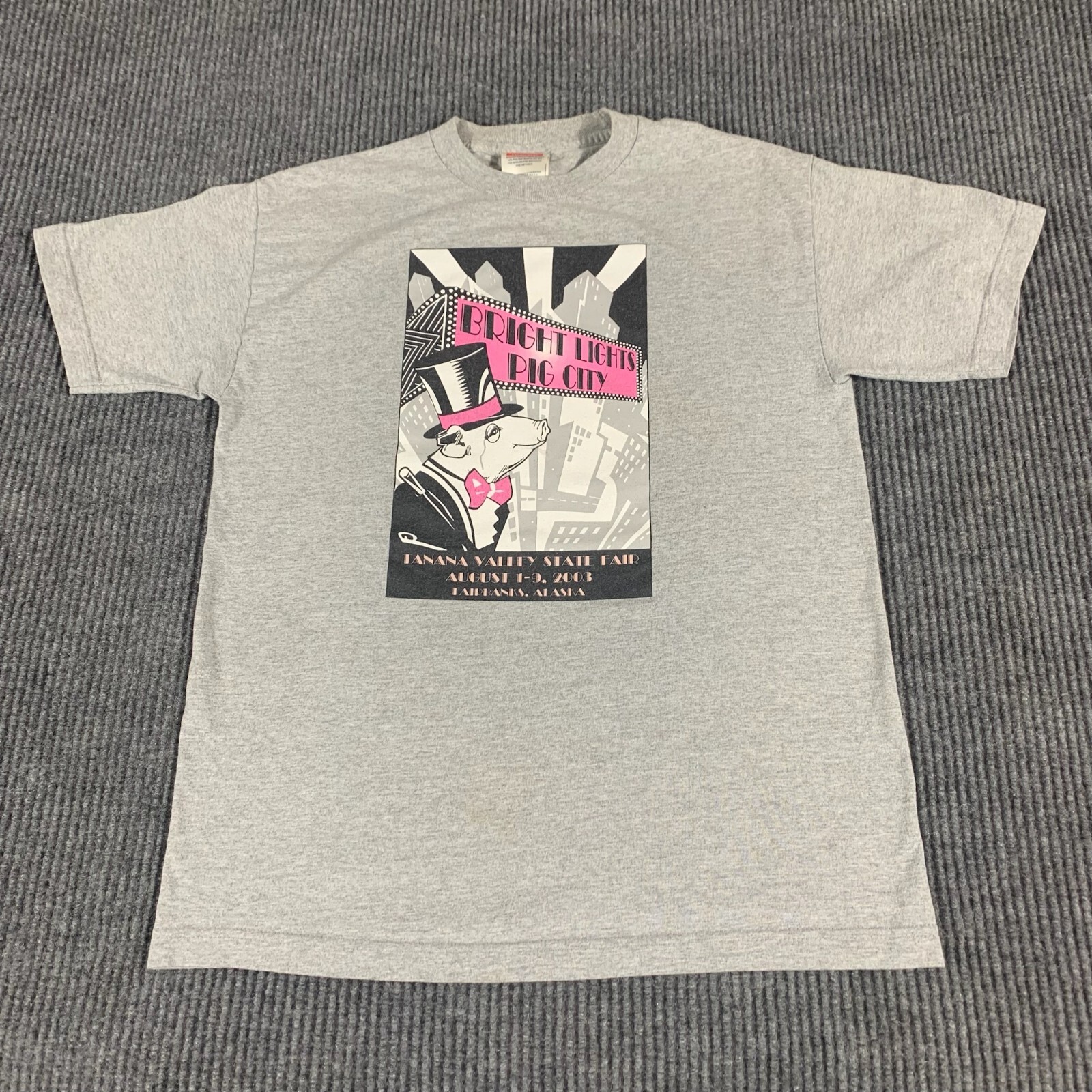 VTG Alstyle Apparel T Shirt Adult Medium Gray Bright Lights