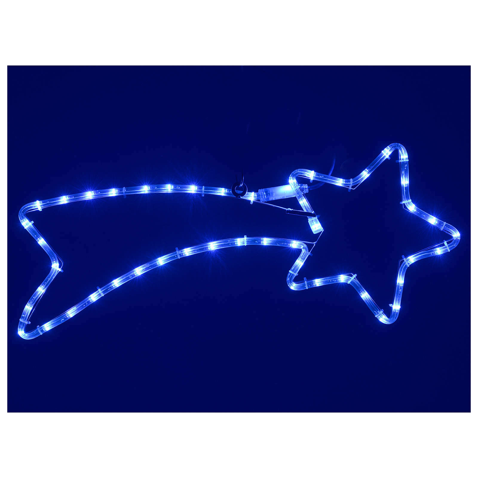 Stella Cometa Con Led Luce Blu 80cm Decorazione Natale hmj