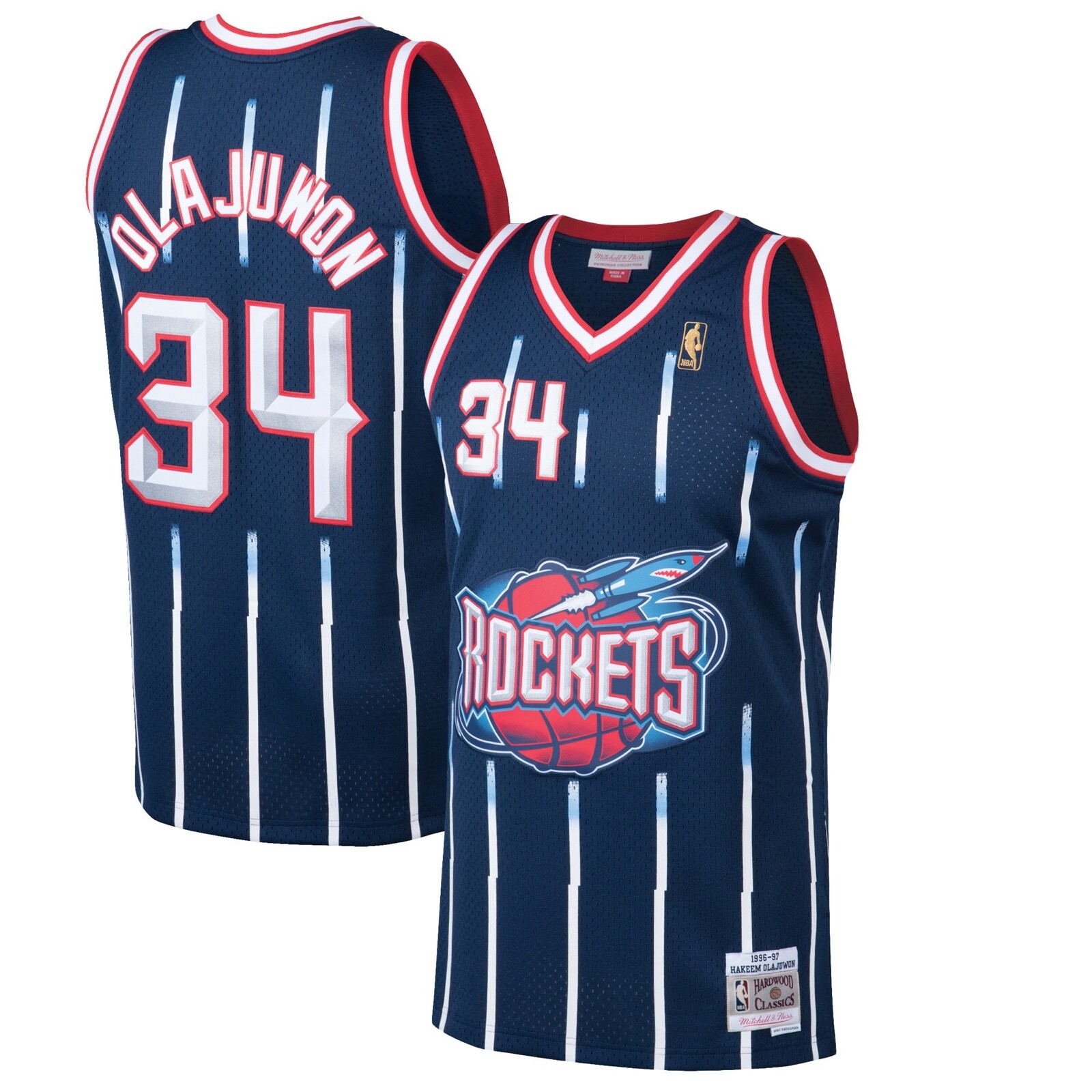 Men's Houston Rockets Hakeem Olajuwon Mitchell Ness Navy