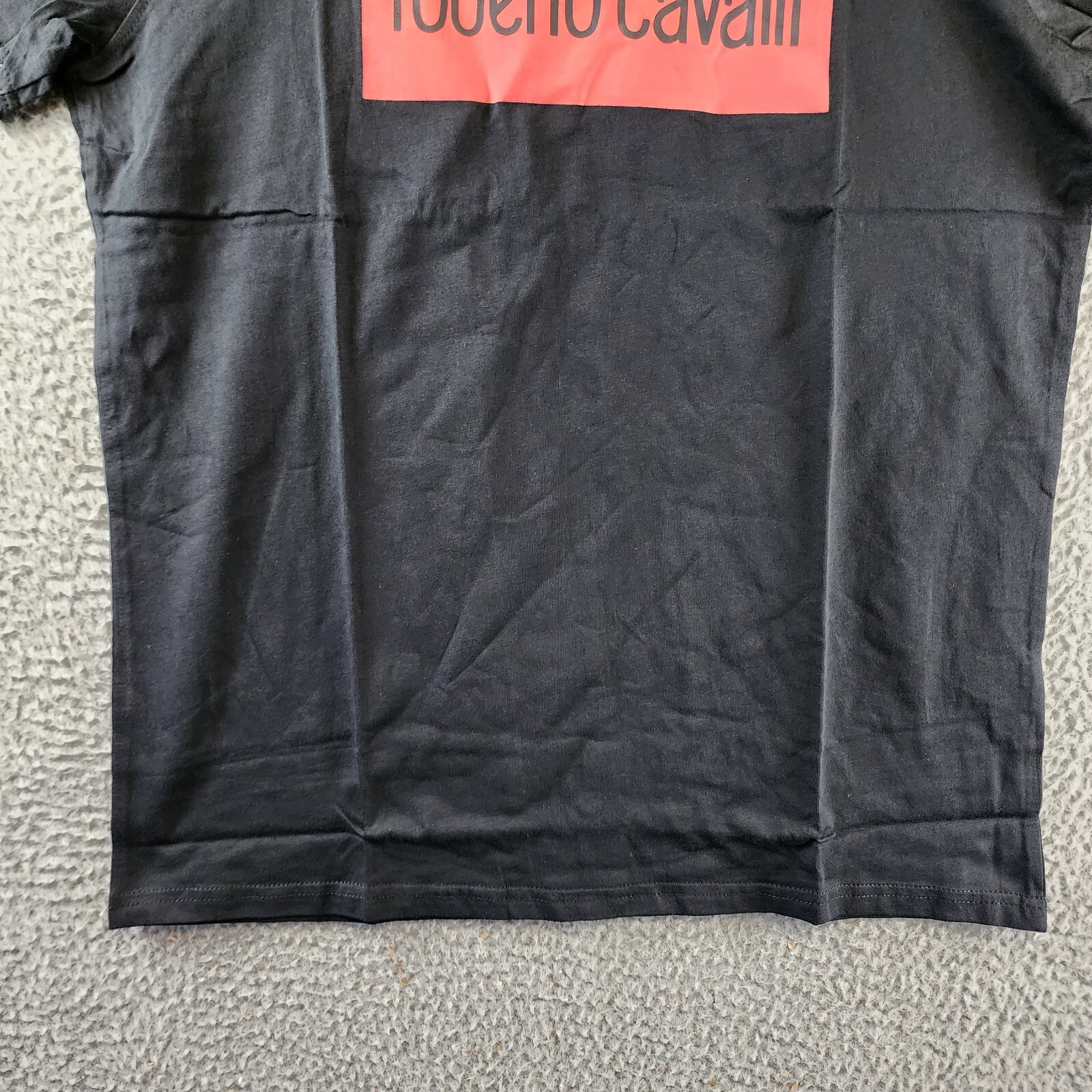 ROBERTO CAVALLI Logo Print T-shirt Men's XL Black Crewneck Pullover Short Sleeve - Picture 2 of 10