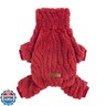 Fitwarm Turtleneck Fleece Dog Sweater Pajamas, Warm Winter Dog Clothes for Small Dogs Boy Girl, Fuzzy Pet Onesie with Feet, Red, XXL