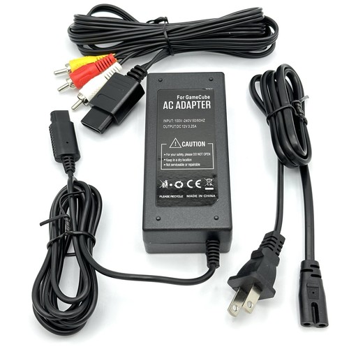 最遊記+WILD ADAPTER Dice&Guns [DVD] Nintendo GameCube NGC Audio Video AV RCA Cable + AC Power
