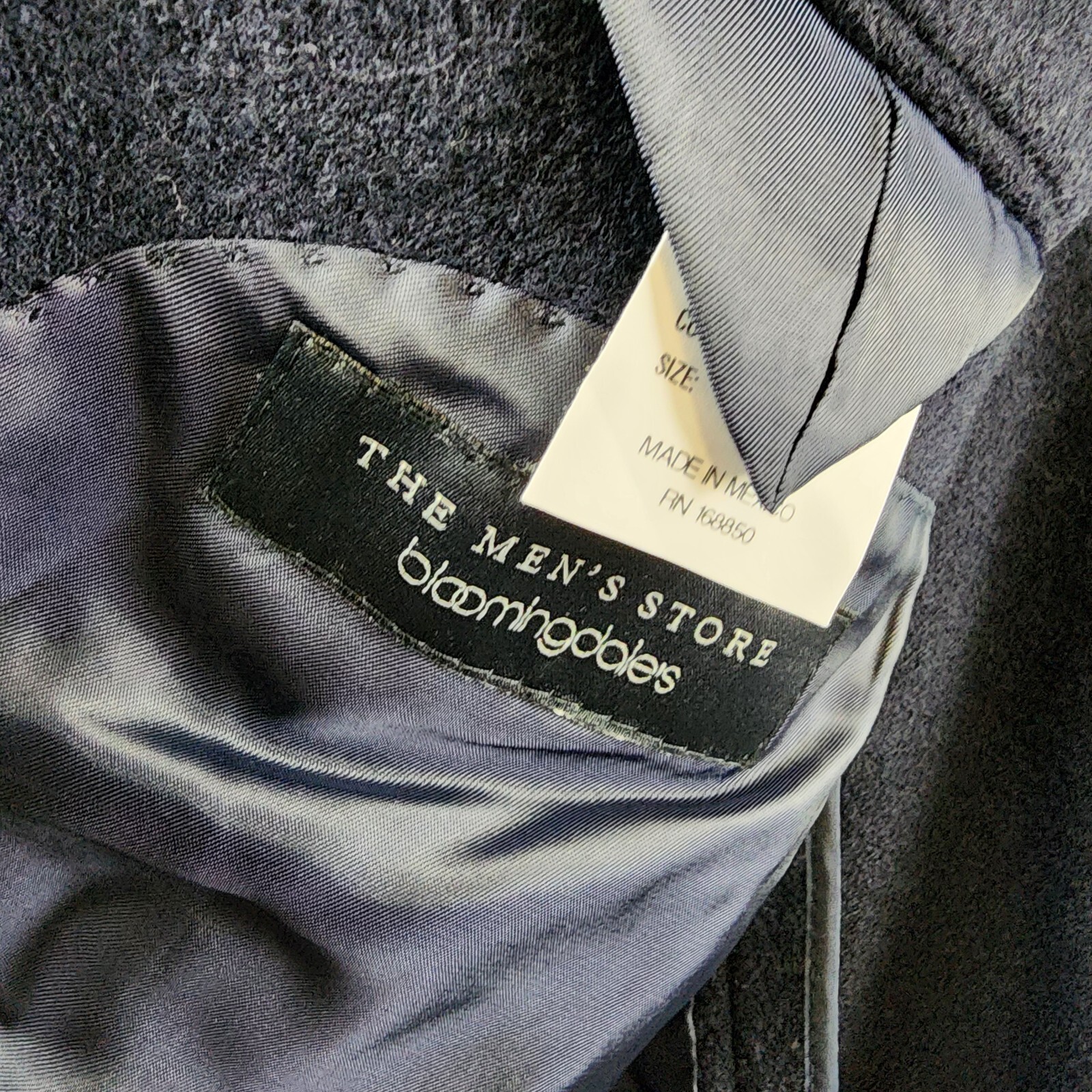 The Men's Store at Bloomingdale's Micro Bouclé Regular Fit Coat Men's 42R Navy - Picture 15 of 18