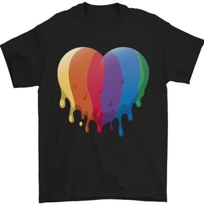 Gay Pride LGBT Herz Herren T-Shirt 100% Baumwolle