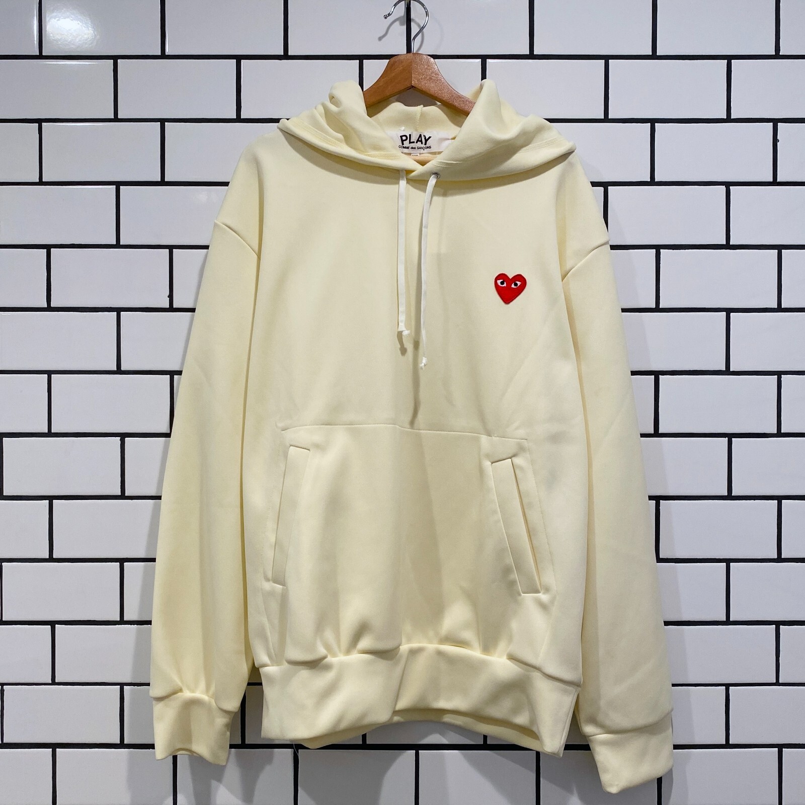 COMME DES GARCONS CDG PLAY PULLOVER HOODIE IVORY STORE