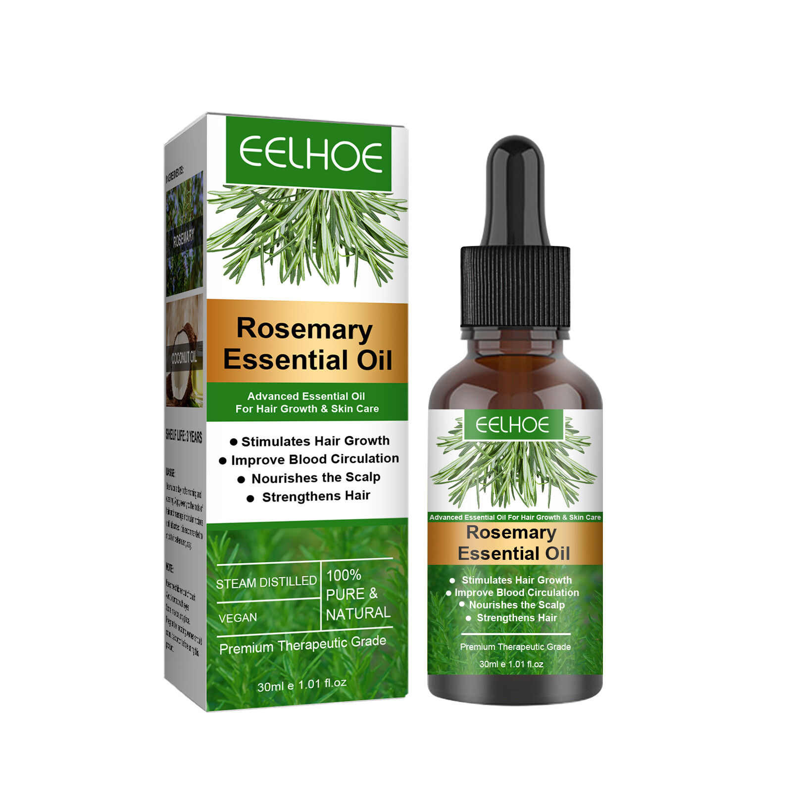 Rosemary Essential Oil 30ml for Hair Growth Pure Natural Therapeutic Hair Care