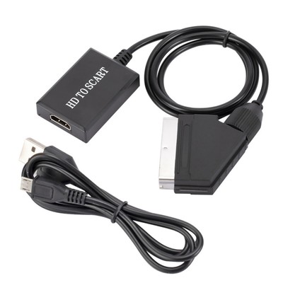 ABS 1080P HDMI-Compatible To Scart Video Output Audio Converter Adapter q