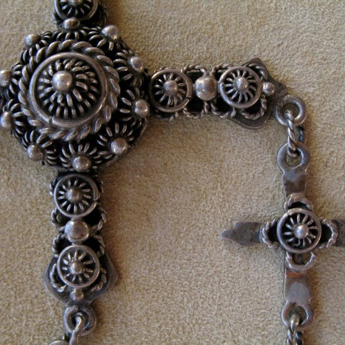 Rafael Dominguez vintage MEXICAN 925 SILVER cross NECKLACE EARRINGS RING set