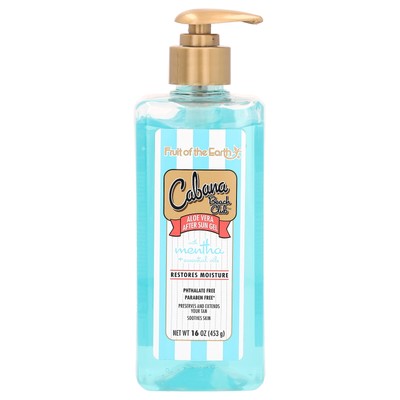 Cabana Beach Club, Aloe Vera After Sun Gel with Mentha + Essential Oils , 16 oz