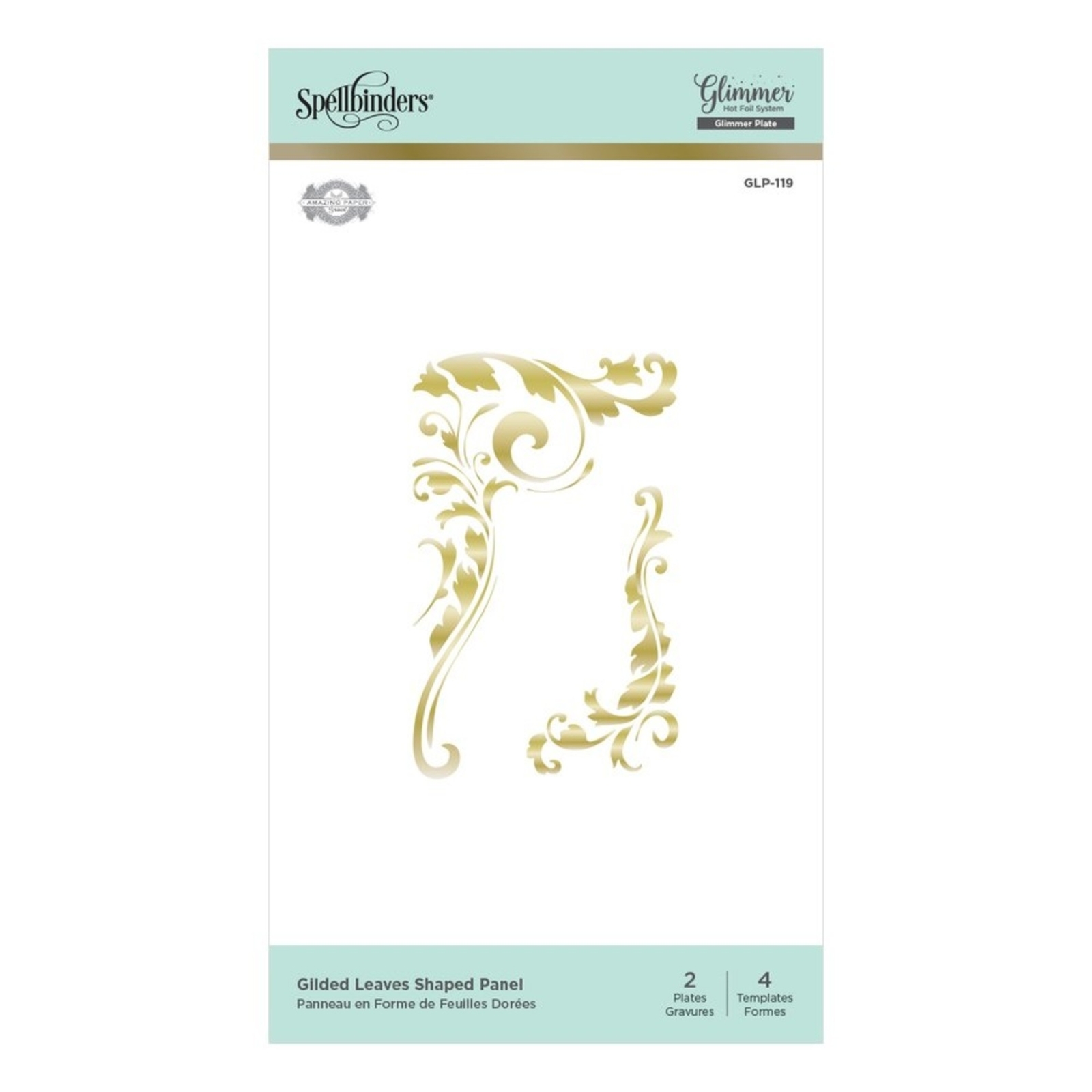 Spellbinders Glimmer Heißfolienstempel - Vergoldete Blätter geformt