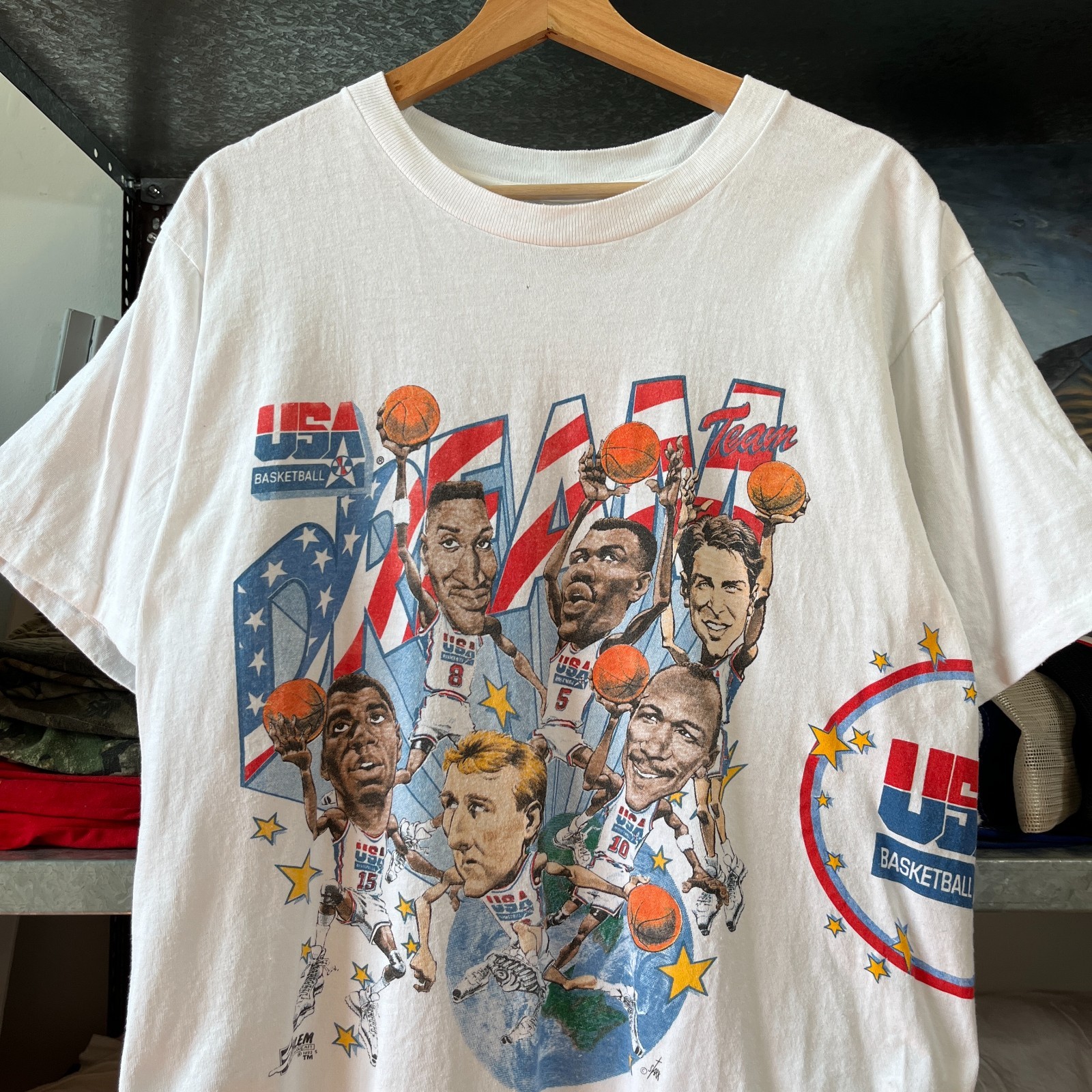 Vintage 1992 Olympics USA Basketball Team Salem White T