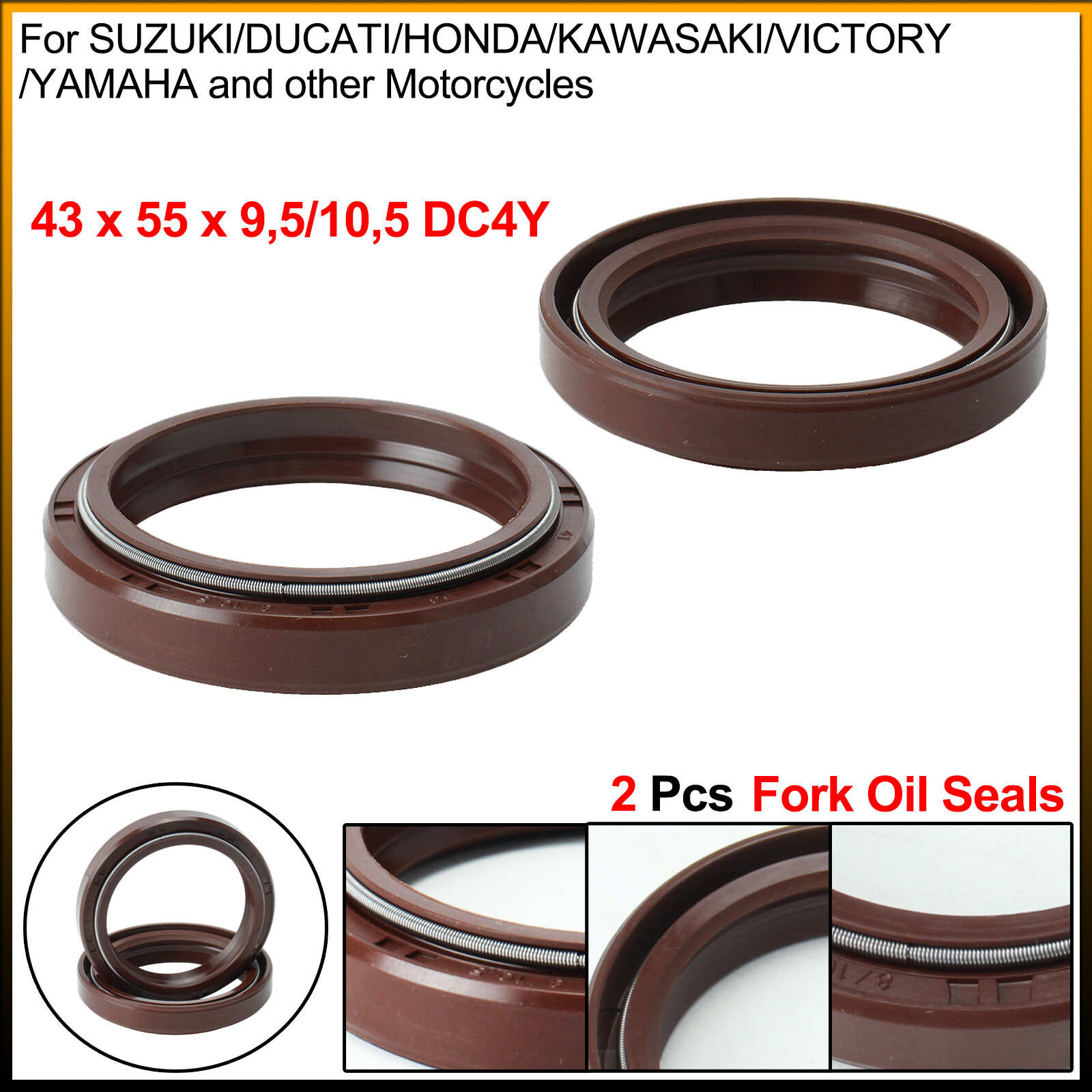 43x55x9,5/10,5 DC4Y Fork Oil Seals For SUZUKI/DUCATI/HONDA and