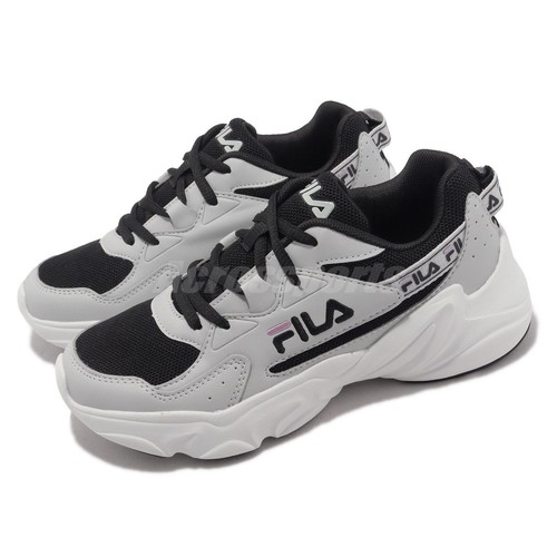 Fila Hidden Tape 5 Серые черные женские повседневные туфли Стиль жизни Коренастые кроссовки для папы