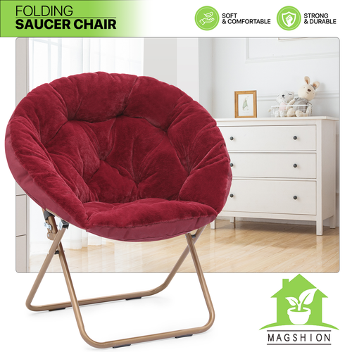 Red Oversized Accent Lounge Lazy Moon Chair