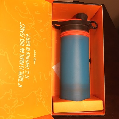 GRAYL GeoPress 24 oz Water Purifier Bottle Filter Bali Blue Hiking Camping Prep