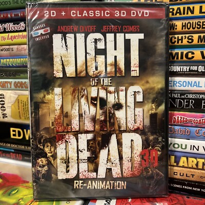 Night of the Living Dead 3D Re-Animation 2012 DVD New Jeffrey Combs 3-D Glasses
