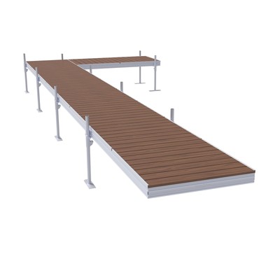 32' Harbor Mate L-Style Dock - Cedar Vinyl Decking