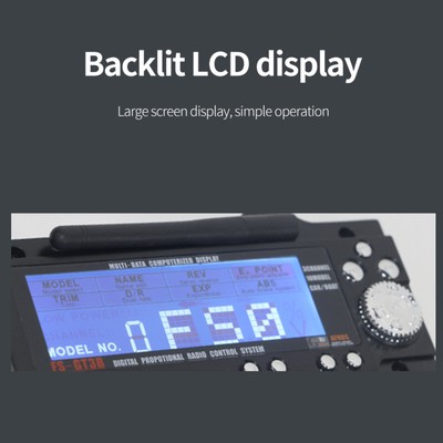 Flysky FS-GT3B 3CH 2.4G RC LCD Radio Control Transmitter w/FS-GR3E Receiver W6H3