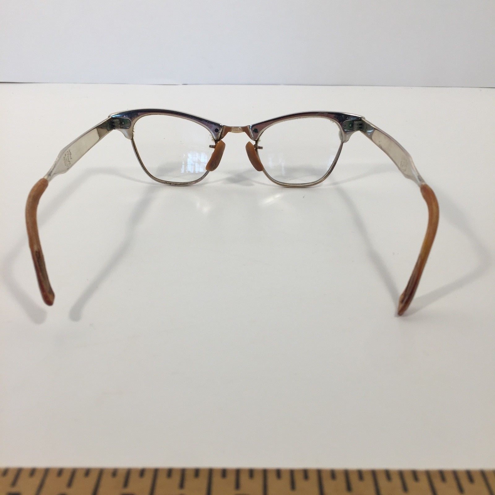 Vintage Art Craft Cat Eye Glasses Sunglasses Eyeglasses 12k gold 4 - 5 1/4