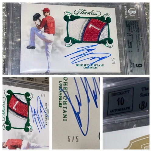 2018 Panini Flawless Shohei Ohtani Rookie Patch Auto /5 BGS