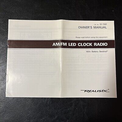 Radio Shack Manual AM/FM Led Clock Radio Instructions [M1]