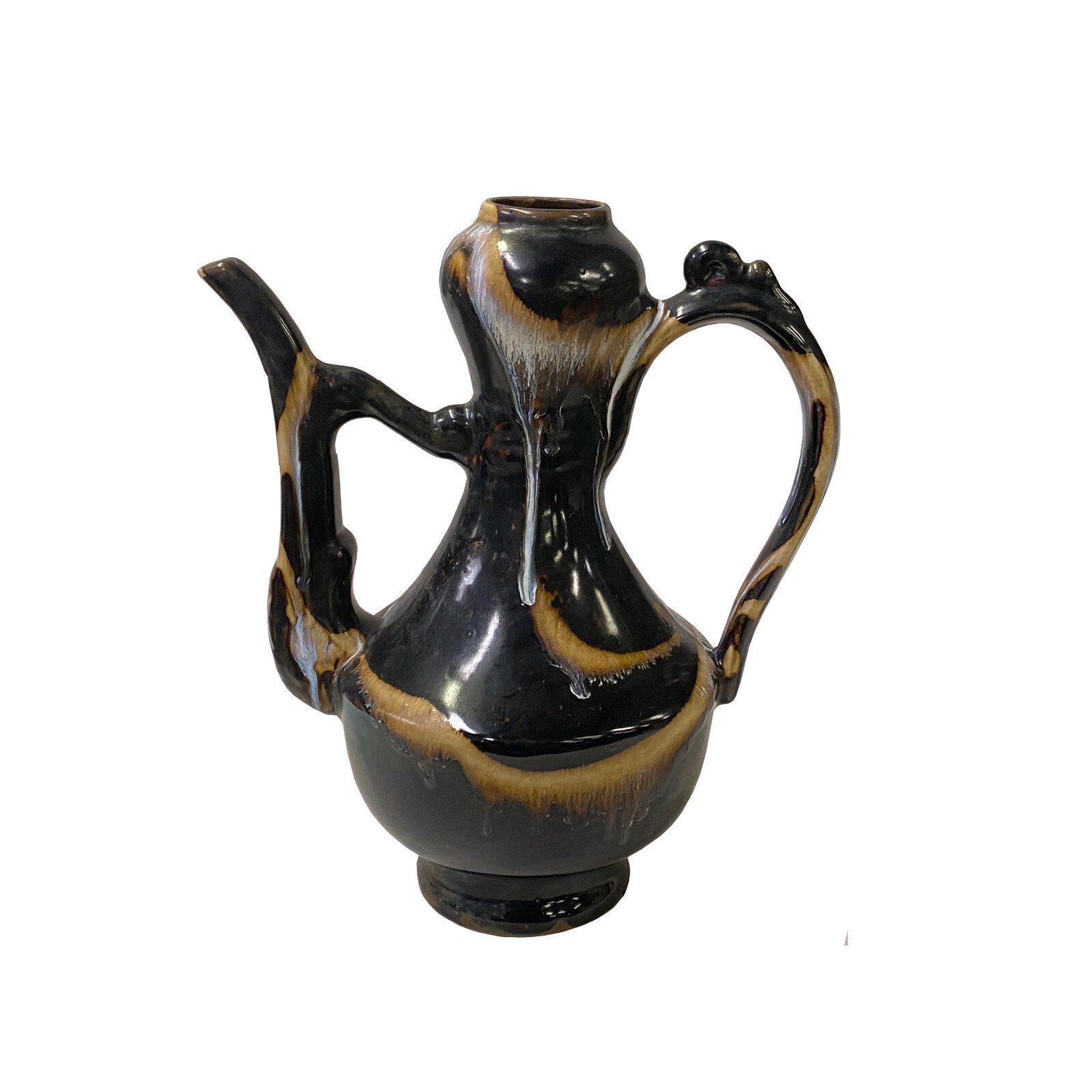 Chinese Ware Black Brown Glaze Ceramic Jar Vase Display Art ws3024S Chinese Ware Black Brown Glaze Ceramic Jar Vase Display Art ws3024S