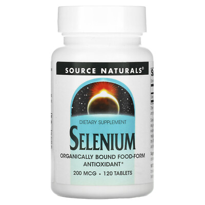 Source Naturals Selenium 200 мкг 120 таблеток Без молока, без яиц, без глютена,