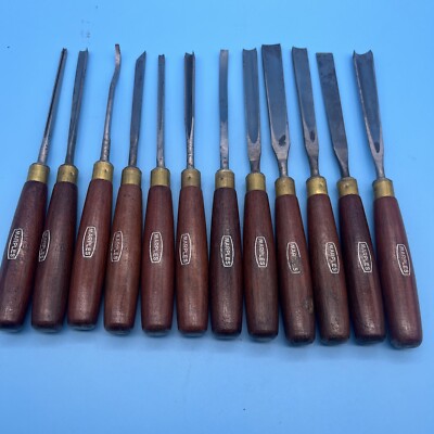 Vintage Marples 12 Piece Wood Carving Set Wood and Blade Sharpeners