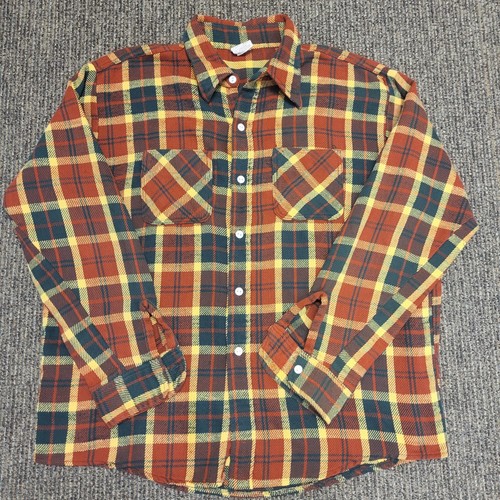 Vintage Big Mac JC Penney Button Up Flannel Shirt Plaid XL Fall Colors