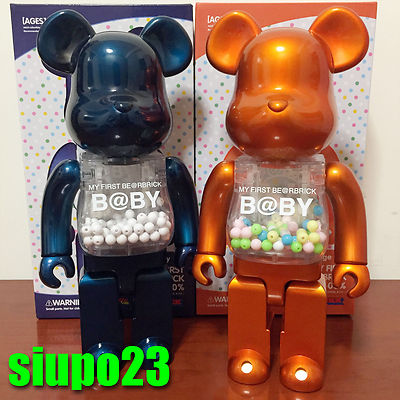 Medicom 400% Bearbrck ~ My First Be@r brick Baby Pearl Navy