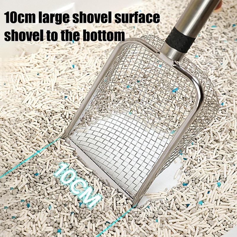 Cat Litter Scooper Stainless Steel Kitty Long Cat Sand Toilet Cat Sand Scoop