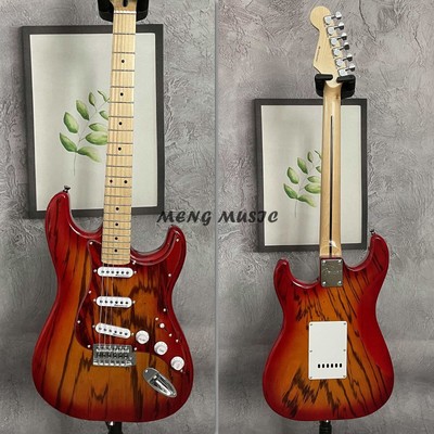 Classic 6-strings ST Electric Guitar Cherry Burst with Vertical Grain Free Ship