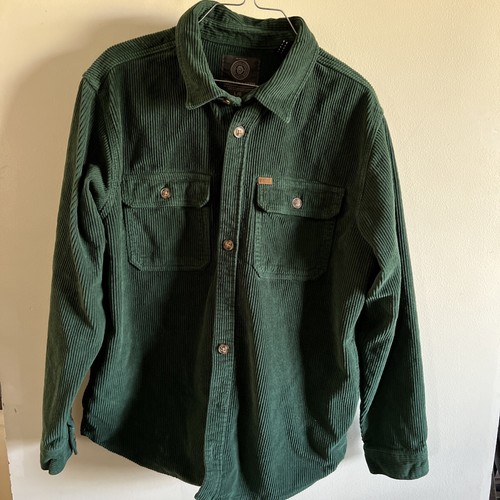 Buffalo David Bitton Green Button Up Corduroy Jacket Size Large Shacket Pockets