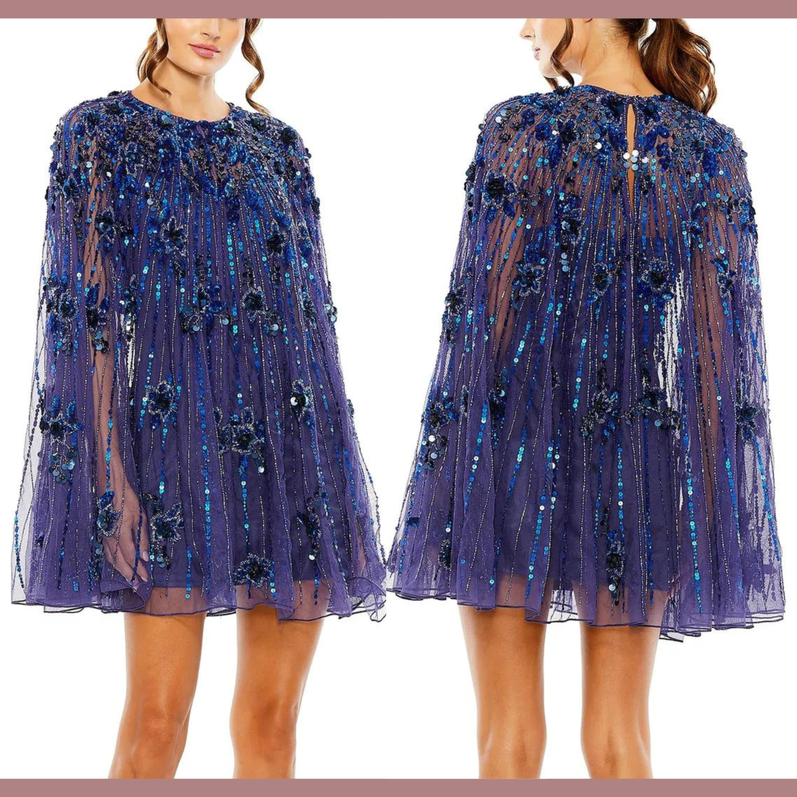 NWT Mac Duggal [ 8 ] 5917 High Neck Embellished Trapeze