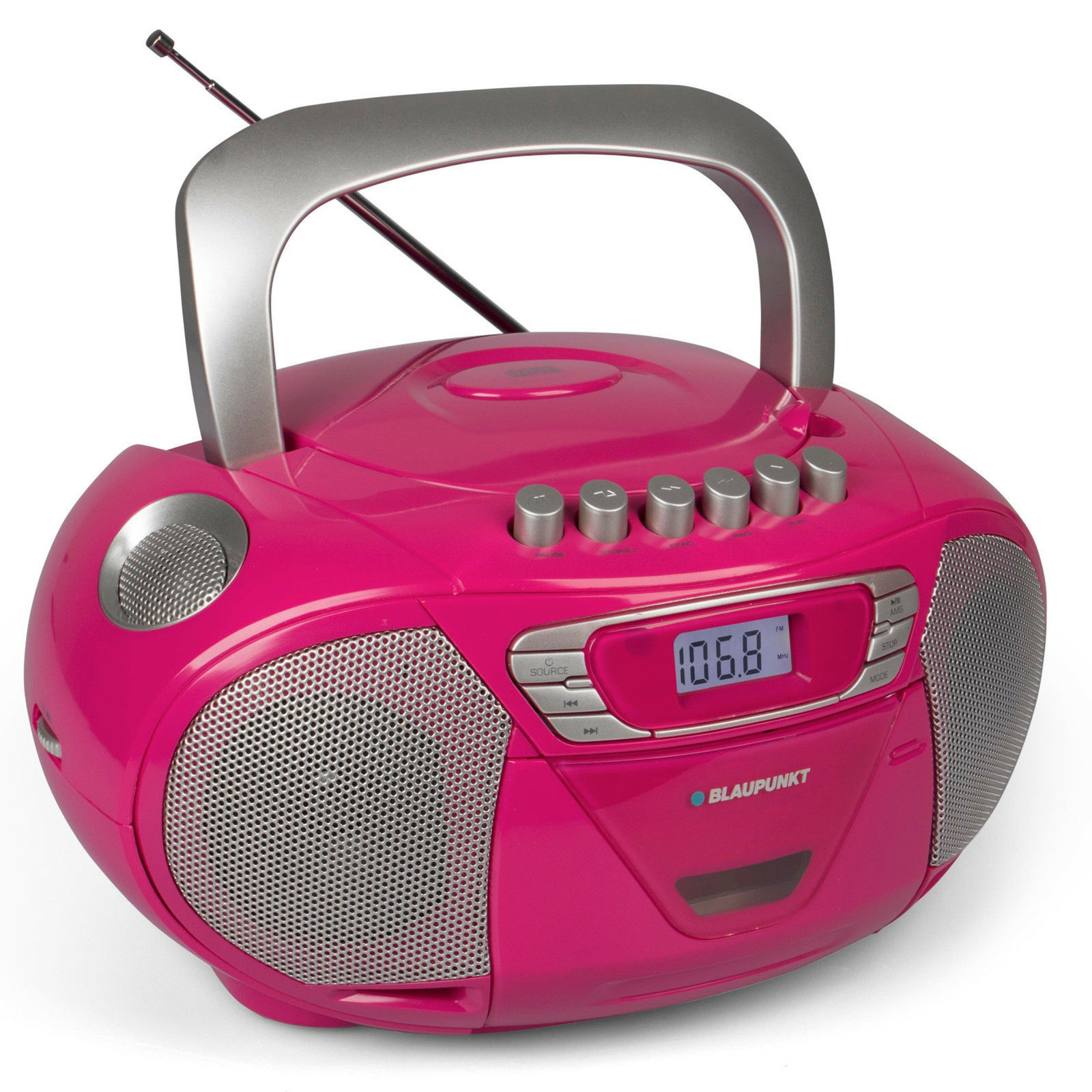 Blaupunkt CD Player tragbar Kinder Radio Kassetten Boombox Stereoanlage UKW pink